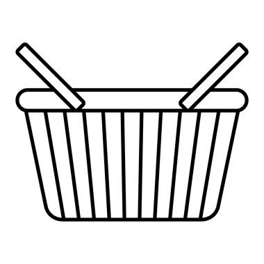 Alışveriş sepeti ikonu. Web için süpermarket troleybüs vektör simgelerinin özet çizimi