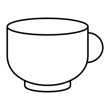 Kahve fincanı ikonu. Çay fincanı vektörünün özet çizimi ve doldurma biçimi.