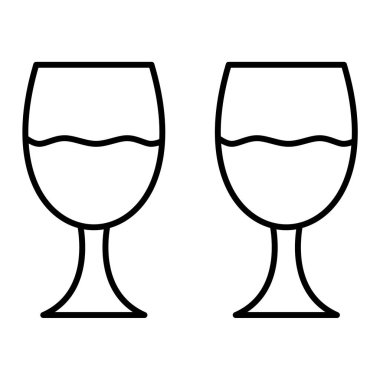 şarap kadehleri ikon vektör illüstrasyonu