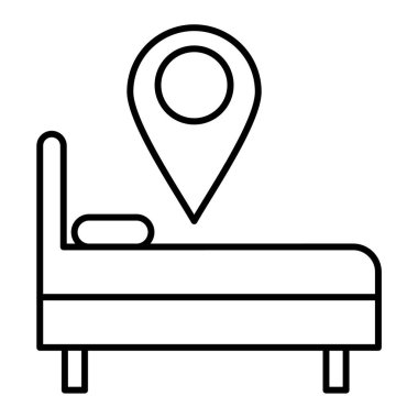 Otel vektör ince çizgi simgesi