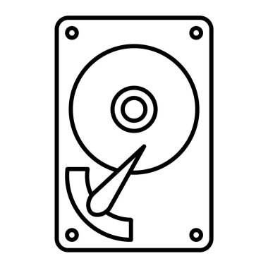 Sabit disk simgesi. Web için basit disk aygıtı vektör simgeleri çizimi