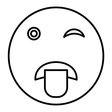 yüz simgesi simgesi. Ağlayan emoji vektör çizgisi çizelgesi.
