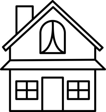 Ev. Web simgesi basit illüstrasyon