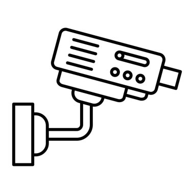 Kapalı devre kamera simgesi. ana hatlı video izleme sistemi vektörü ve düzenlenebilir vuruş