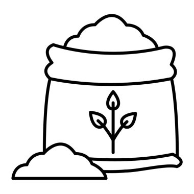 Yaprak vektör illüstrasyon tasarımlı çuval