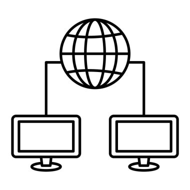 bilgisayar ağı simgesi, vektör illüstrasyonu