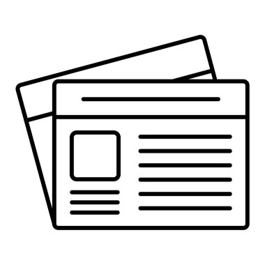 Web ve mobil uygulama tasarımınız, cüzdan logosu konseptiniz için beyaz arkaplanda izole edilmiş gazete simgesi vektörü