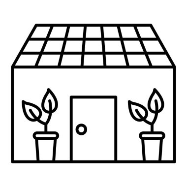 bitki simgesi vektörü. İnce çizgi işareti. izole edilmiş sınır sembolü çizimi