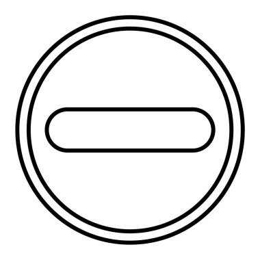 Yuvarlak düğme simgesi. İnce çizgiler. vektör illüstrasyonu.