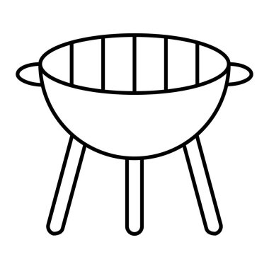 Izgara ikonu. Beyaz arkaplanda izole edilmiş web tasarımı için bbq et vektör simgelerinin ana hatları