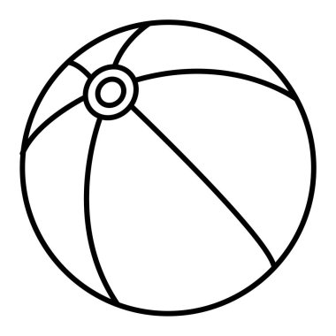 Plaj topu ikonu. Web için oyuncak basketbol vektör simgelerinin ana hatları