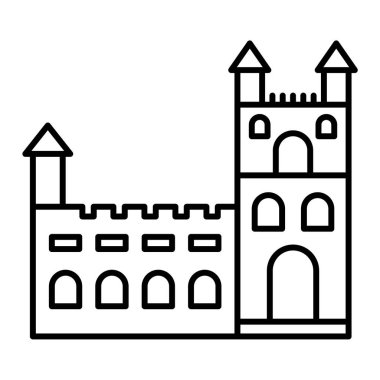 Şato kulesi ikonu. özet vektör illüstrasyonu.