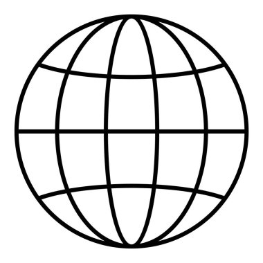 Dünya ikonu. Beyaz arkaplanda izole edilmiş web tasarımı için dünya gezegen vektör simgelerinin basit çizimi