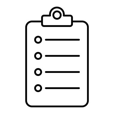 Web ve mobil uygulama tasarımınız, pano logo konseptiniz için beyaz arkaplanda izole edilmiş kontrol listesi simgesi vektörü