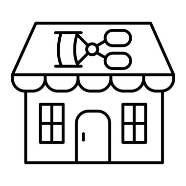 dükkan simgesi çizgisi vektörü