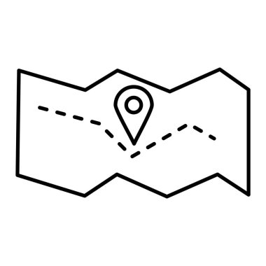 konum simgesi. Çizgi işaretleyici vektör doğrusal sembolü.