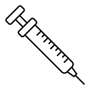 Şırınga ikonu. Web için tıbbi enjeksiyon vektör simgelerinin basit çizimi
