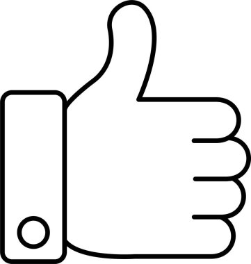 Başparmak yukarı. Basit resimleme