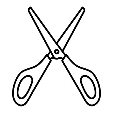 Makas simgesi. Web için makas vektör çizgisi simgelerinin özet çizimi