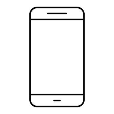Akıllı telefon aygıtı simgesi. Web için cep telefonu vektör simgelerinin düz çizimi