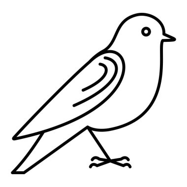 Kuş simgesi. Web için güvercin vektör simgelerinin özet çizimi