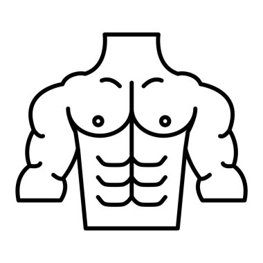 Vücut simgesi. Web için insan kas vektör simgelerinin özet çizimi