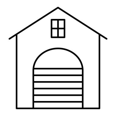 Ev ikonu. Ağ için ahır vektör simgelerinin özet çizimi