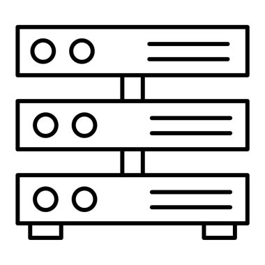 veritabanı sunucu simgesi. Web için veri vektör simgelerinin özet çizimi