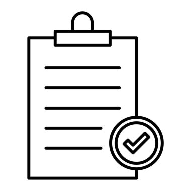 Kontrol listesi simgesi. Web için pano vektör simgelerinin özet çizimi