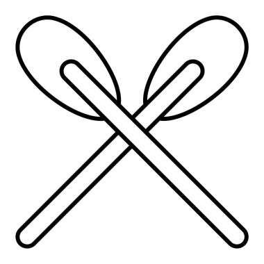 Balık ağı simgesi. Web için yay vektör çizgisi simgelerinin özet çizimi