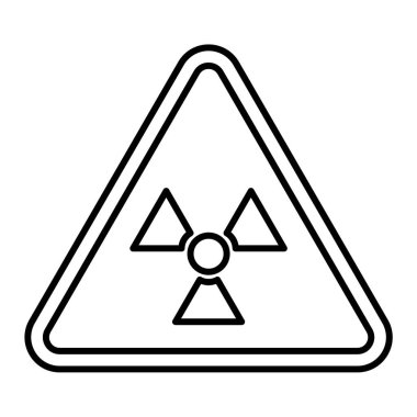 Radyasyon tehlike işareti simgesi. Tehlike sembolü vektör illüstrasyonu