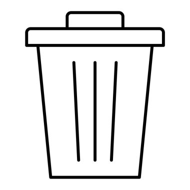 Çöp kutusu simgesi. beyaz arkaplanda izole edilmiş web tasarımı için ana hatlı geri dönüşüm kutusu vektör çizelgesi