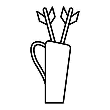 Bir bitki simgesinin çizgi çizimi. Web için ot vektör sembolü stok elementlerinin özet çizimi