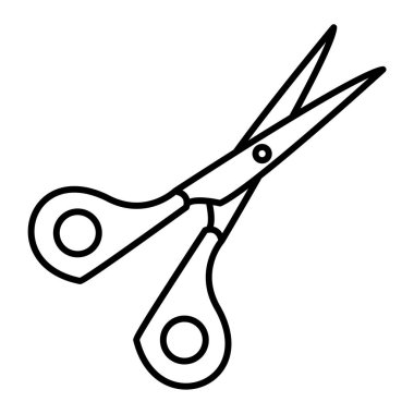 Makas simgesi. Web için makas vektör simgelerinin özet çizimi