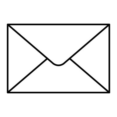 Zarf posta simgesi. harf vektörü ve e sembolünün özet çizimi