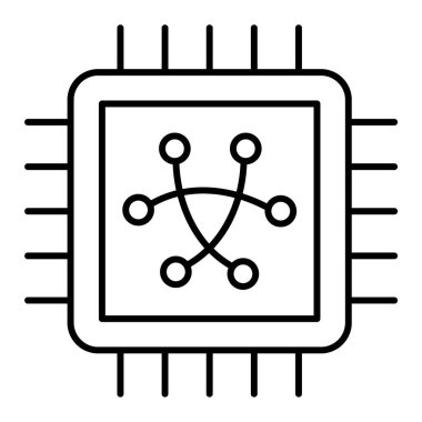 İşlemci. Web simgesi basit illüstrasyon