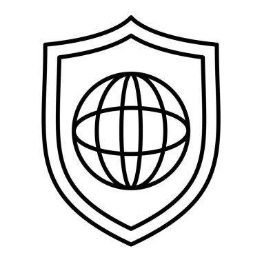 Güvenlik sistemi vektör çizimine sahip kalkan