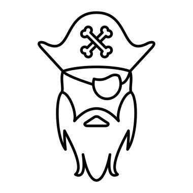 Korsan ikonu. Web için korsan vektör simgelerinin özet çizimi
