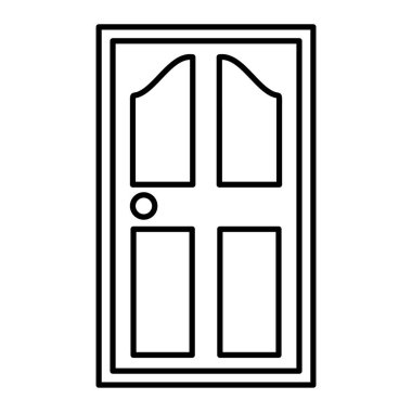 Web ve mobil uygulama tasarımınız için beyaz arkaplanda izole edilmiş pencere simgesi vektörü, kapı logosu konsepti