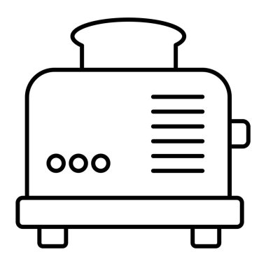 Tost makinesi ikonu. Web için kahve makinesi vektör simgelerinin özet çizimi