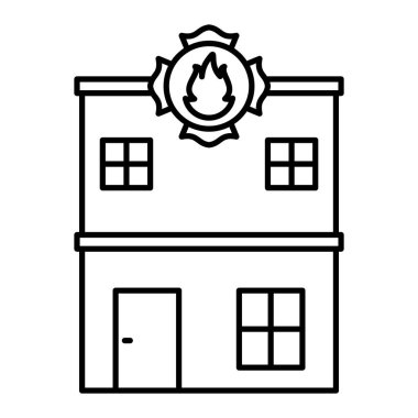 İtfaiye ikonu. Web için şömine vektör simgelerinin özet çizimi