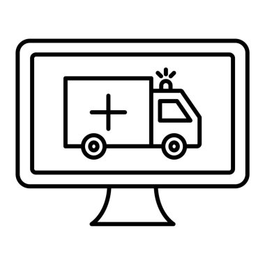 ambulans simgesi vektör illüstrasyonu