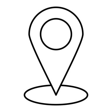 Harita iğne simgesi. ana konum belirleyici vektör resmetme sembolü.