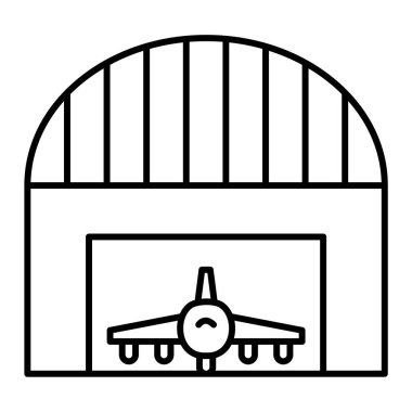 Beyaz arkaplanda izole edilmiş ana hatlı havaalanı simgesi. seyahat sembolü. vektör illüstrasyonu