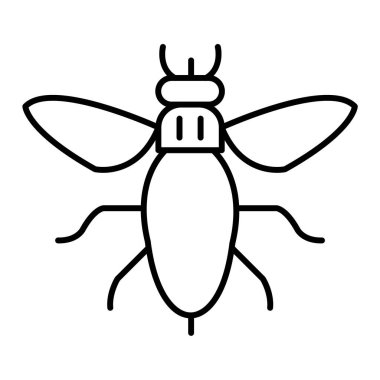 Böcek ikonu. Ana hatlarıyla hamamböceği vektör sembolü. izole sınır işareti.