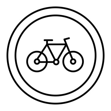 Bisiklet ikonu. Beyaz arkaplanda siyah ana hat sembolü. vektör illüstrasyonu.