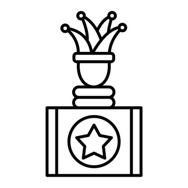Ödül ikonu vektör illüstrasyon tasarımlı kupa
