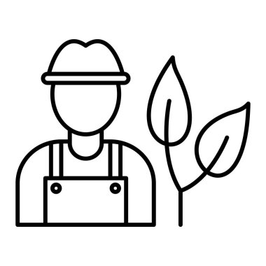 Bitkisi olan bir adamın vektör çizimi