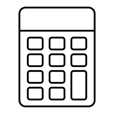 Hesap makinesi simgesi. Web için siyah ve beyaz vektör simgelerinin basit çizimi