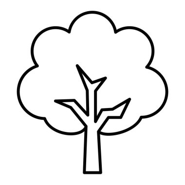 Yapraklı ağaç simge vektör illüstrasyon tasarımı